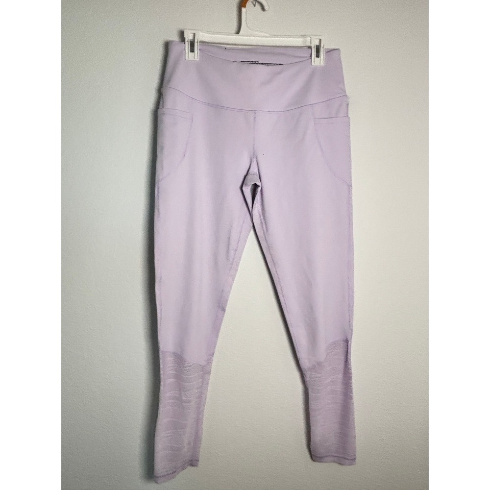 Victoria Sport Knockout Lavender Mesh Panel Pocket Leggings Purple Large Long